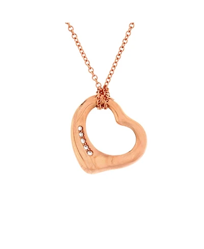 Pre-Owned Tiffany & Co Elsa Peretti Open Heart 5 Diamonds Pendant Necklace