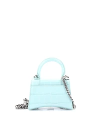 Pre-Owned Balenciaga Mini Hourglass Top Handle Bag Embossed Leather