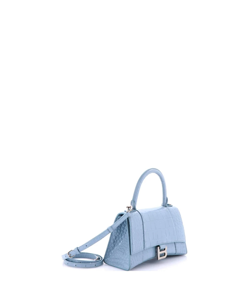 Pre-Owned Balenciaga Small Hourglass Top Handle Bag Embossed Leather