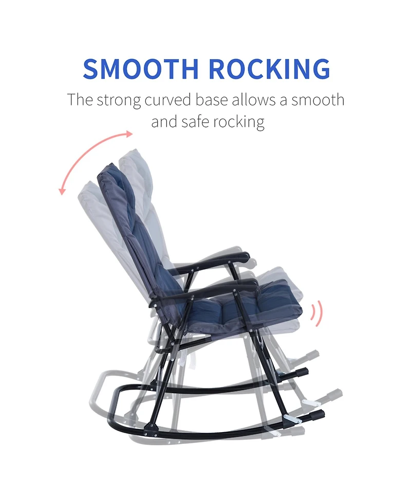 Outsunny 2PC Folding Outdoor Furniture Set, 2 Rocking Chairs,