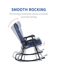 Outsunny 2PC Folding Outdoor Furniture Set, 2 Rocking Chairs,