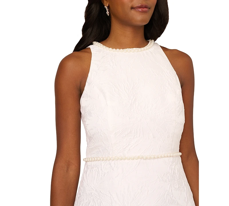 Adrianna Papell Women's Textured Crewneck Short Dress