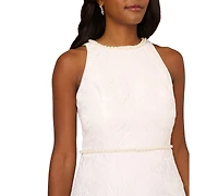 Adrianna Papell Women's Textured Crewneck Short Dress