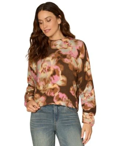 Democracy Womens Printed Long Sleeve Sweater