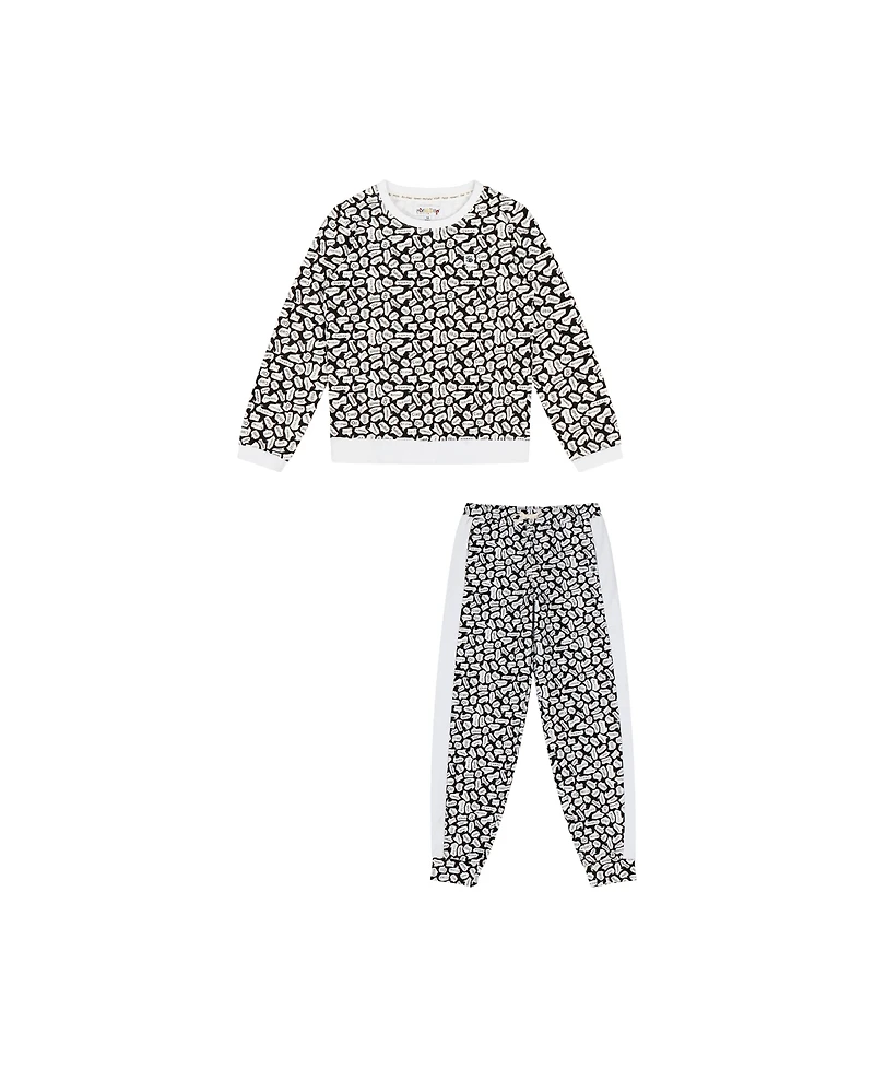 Mixed Up Clothing Kids Crewneck Sweatshirt and Jogger Pants Set - Black/White-Hello