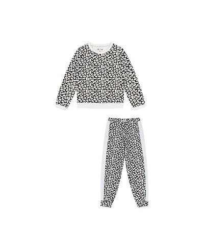 Mixed Up Clothing Kids Crewneck Sweatshirt and Jogger Pants Set - Black/White-Hello
