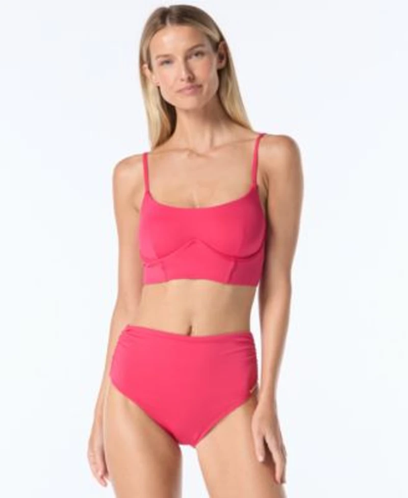 Vince Camuto Womens Corset Bikini Bra Top Lace Back Swim Bottom