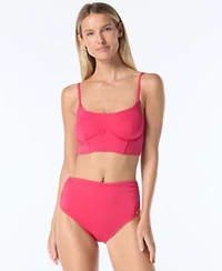 Vince Camuto Womens Corset Bikini Bra Top Lace Back Swim Bottom