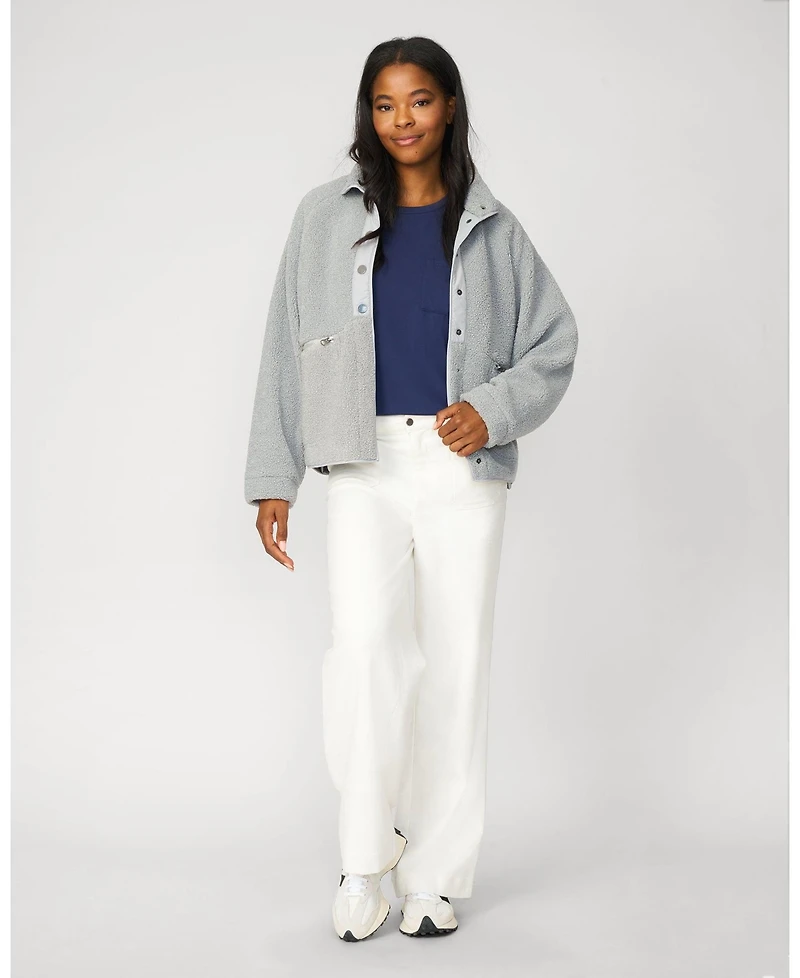 Cable & Gauge Women's Cozy Sherpa Stand Collar Jacket