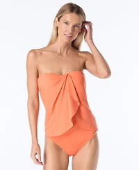 Vince Camuto Strapless Draped Tankini Top