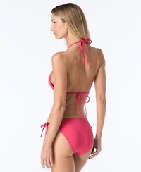 Vince Camuto Womens Sequin Embellished Triangle Bikini Top Side Tie Bikini Bottoms