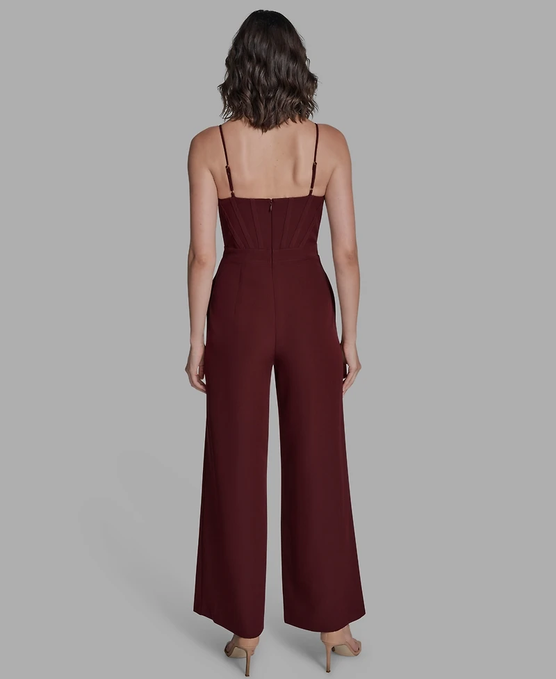 Bcbg Women's Square Neck Wide Leg Jumpsuit