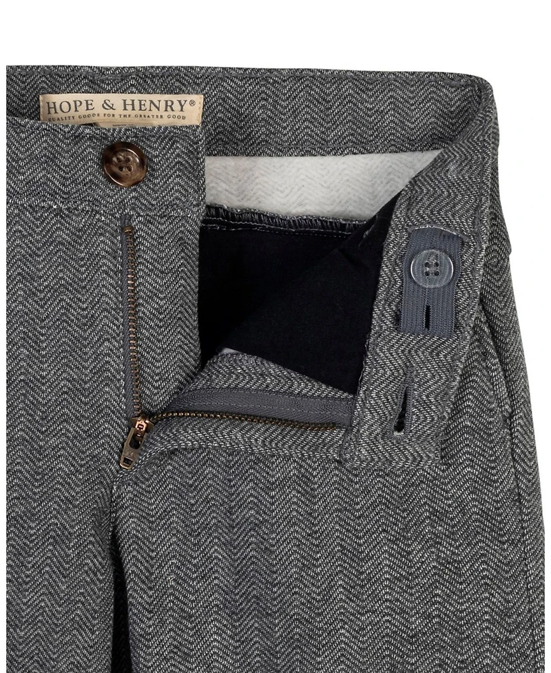 Hope & Henry Little and Big Boys' Fleece Suit Pant Made with Organic Cotton