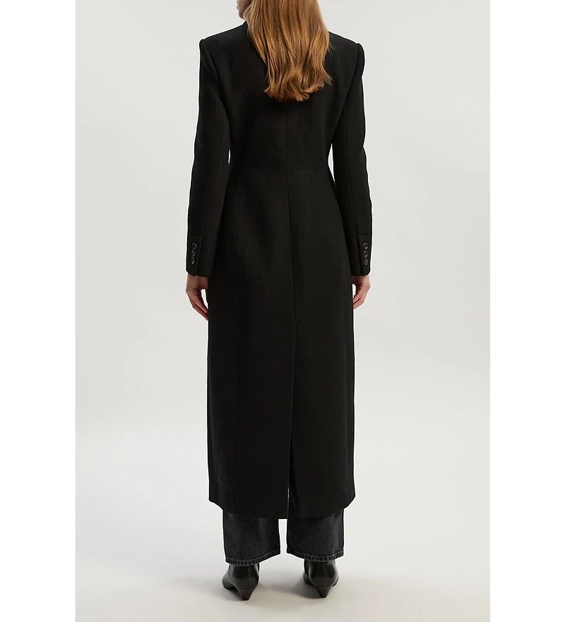 Karen Millen Women's Wool Blend Tailored Fitted Maxi Coat