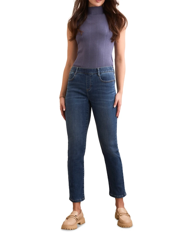 Tribal Women's Sophia Curvy Boundless Stretch Denim Pull-On Slim Crop Jeans