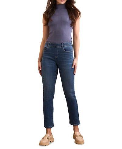 Tribal Women's Sophia Curvy Boundless Stretch Denim Pull-On Slim Crop Jeans