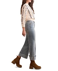 Tribal Women's Brooke Cuffed Palazzo Jeans