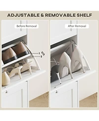 Homcom Modern Shoe Cabinet with 3 Flip Drawers for 18 Pairs,