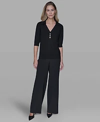 Karl Lagerfeld Paris Women's V-Neck Top