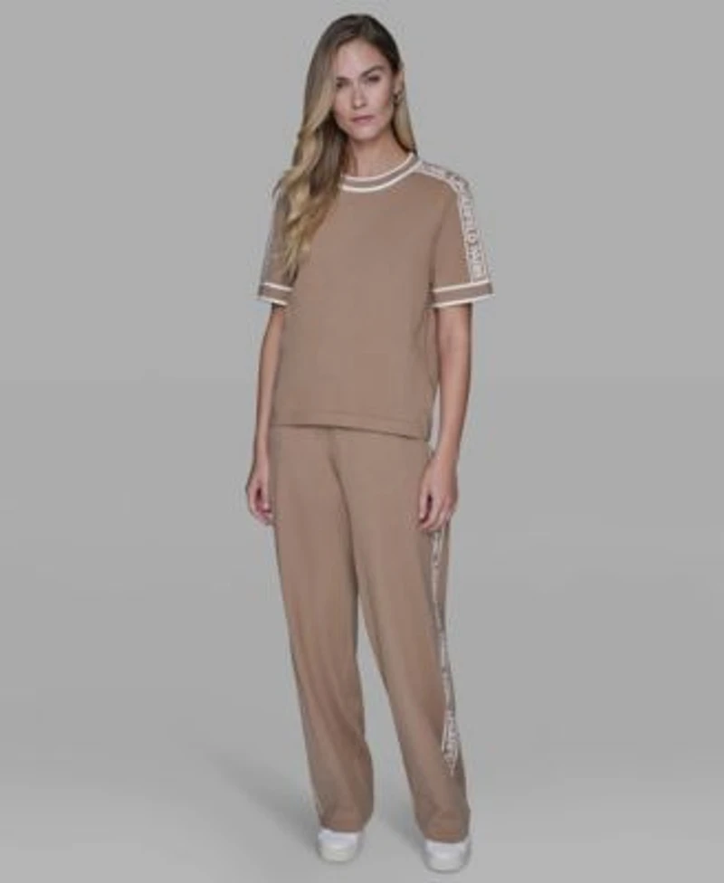 Karl Lagerfeld Paris Womens Logo Detail Sweater Pants