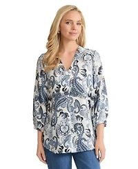 Jones New York Womens 3 4 Sleeve Top
