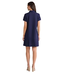 Jones New York Women's Karolina Pleated Collared Short Dress