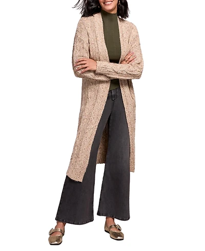 Tribal Women's Textured Multicolor Long Cardigan Sweater