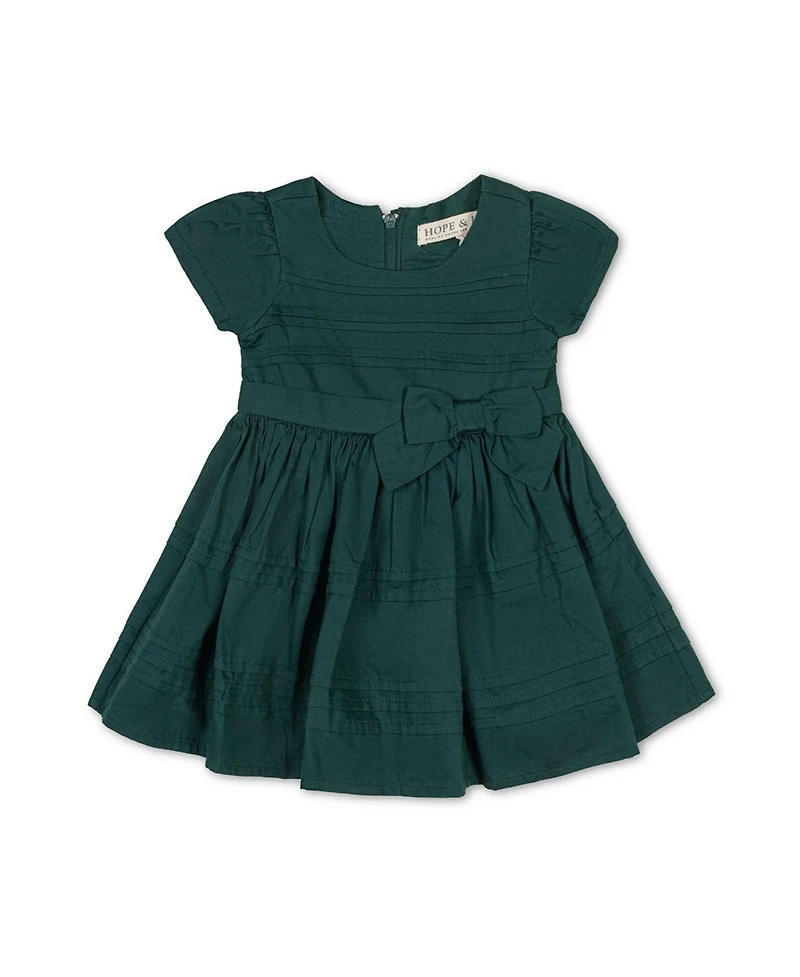 Hope & Henry Baby Girls Organic Special Occasion Pleated Sateen Party Dress