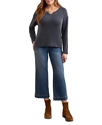 Tribal Women's Long Sleeve Notch Collar Top