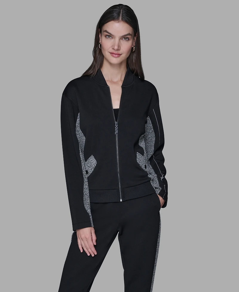 Karl Lagerfeld Paris Women's Long-Sleeve Bomber Jacket