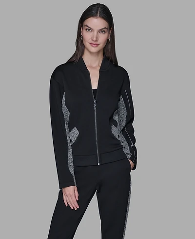 Karl Lagerfeld Paris Women's Long-Sleeve Bomber Jacket