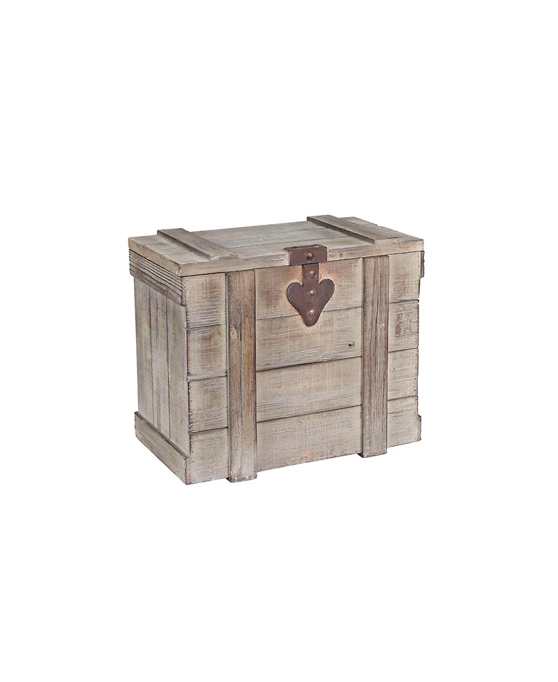 Household Essentials Antiqued Decorative Trunk, Small, Chinese Fir Panel and Mdf