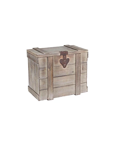 Household Essentials Antiqued Decorative Trunk, Small, Chinese Fir Panel and Mdf