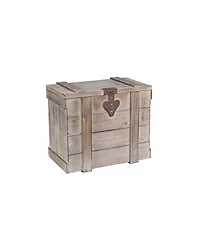 Household Essentials Antiqued Decorative Trunk, Small, Chinese Fir Panel and Mdf