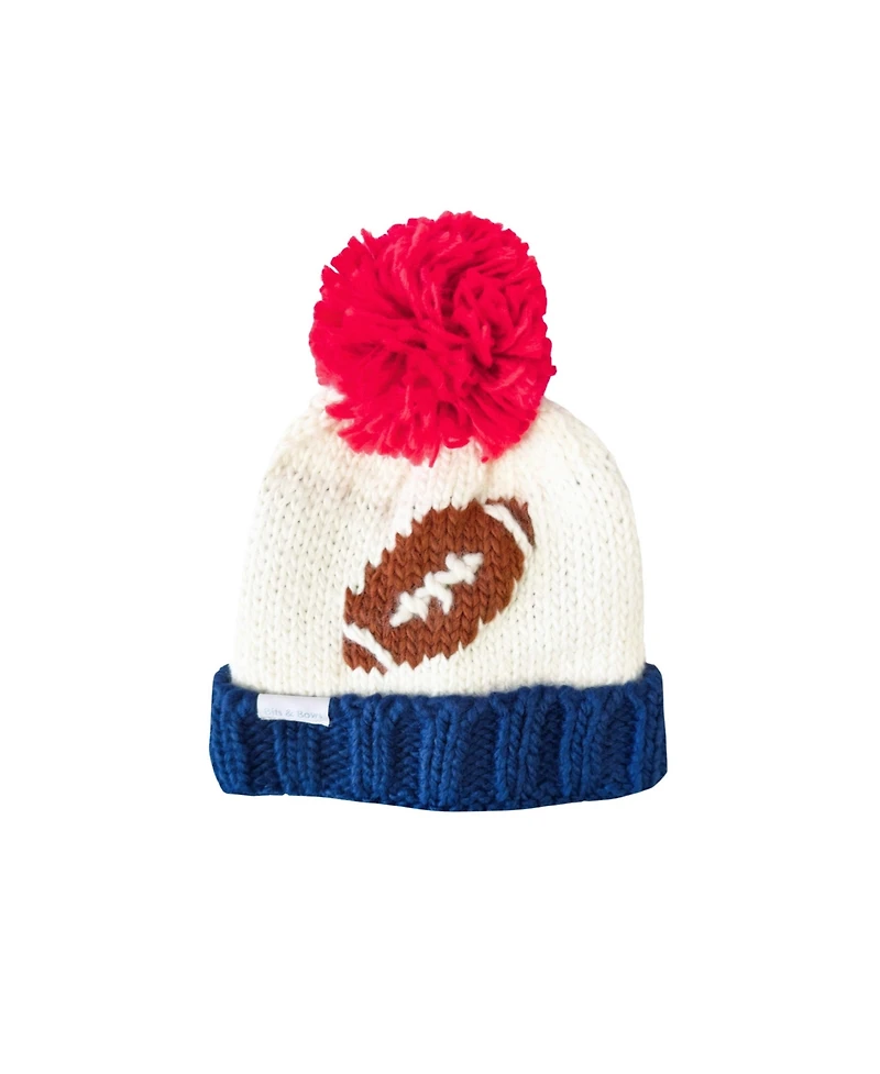 Bits & Bows Boys Football Bobble Hat