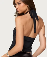 Edikted Women's Halsie Ring Cut Out Halter Top