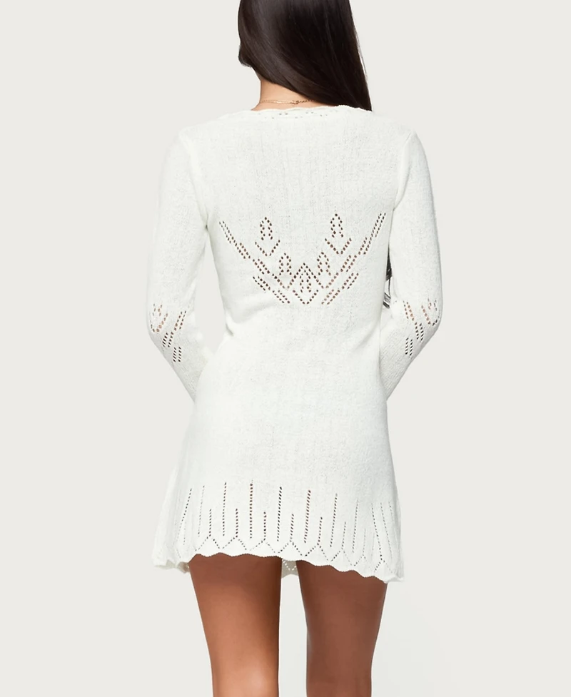 Edikted Women's Shaia Pointelle Knit Mini Dress