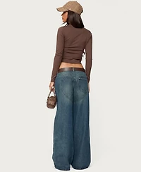 Edikted Women's Heartly Low Rise Straight Leg Jeans