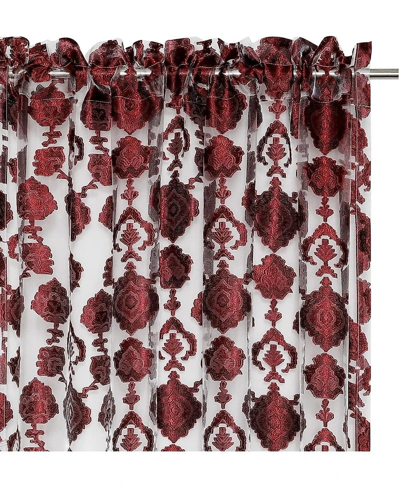 Kate Aurora Moroccan Accents 1 Piece Rod Pocket Clipped Elegant Sheer Curtain Panel