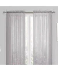 Kate Aurora Essential 1 Piece Silver Gray Sheer Voile Rod Pocket Window Curtain Panel