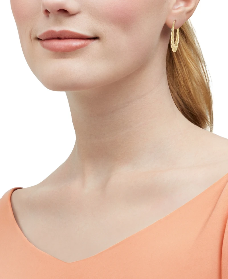 Macy's Oval Hoop Earrings in 14K Yellow Gold