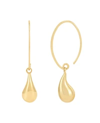 Macy's Polished Teardrop Dangle Earrings in 10K Yellow Gold