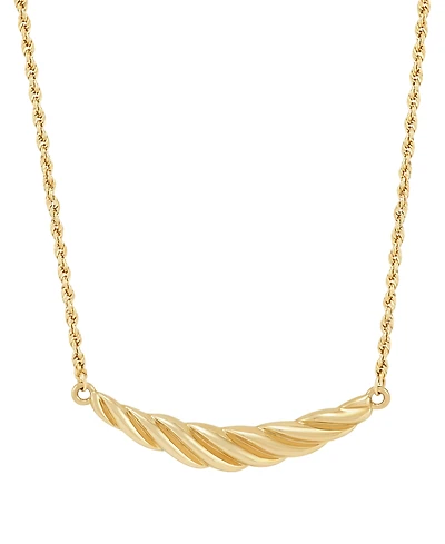 Macy's Polished Shrimp Taper Bar Pendant Necklace in 10K Yellow Gold