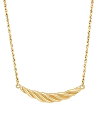 Macy's Polished Shrimp Taper Bar Pendant Necklace in 10K Yellow Gold