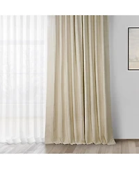 Half Price Drapes Natural Light Beige Grommet Thermal Cross Linen Weave Blackout Curtain