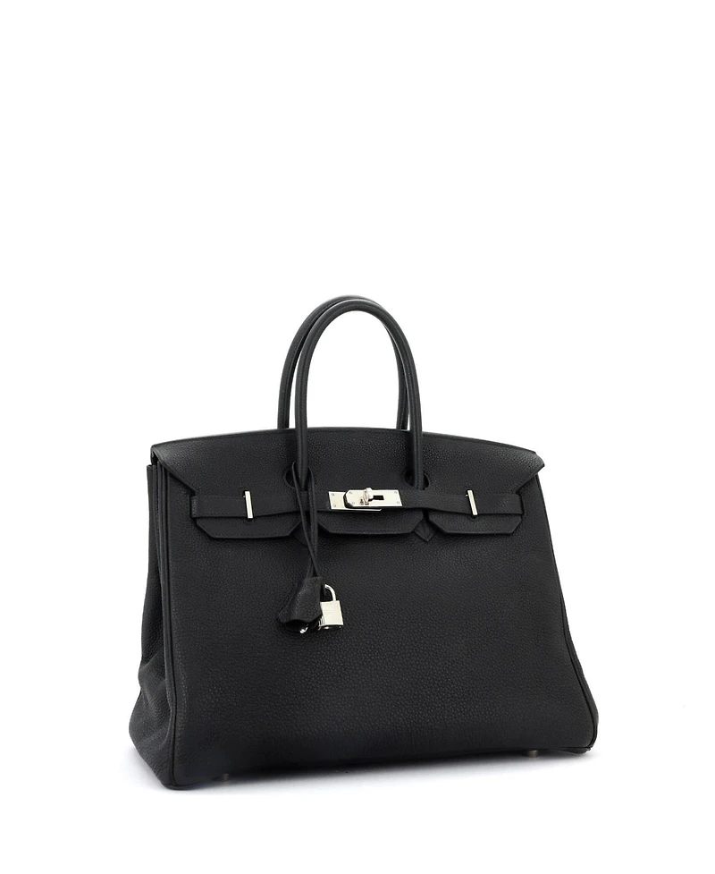 Pre-Owned Hermes Birkin Handbag Clemence with Palladium Hardware