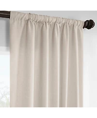 Half Price Drapes Parchment Cream Italian Faux Linen Room Darkening Curtain