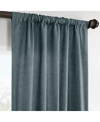 Half Price Drapes Sweden Blue Italian Faux Linen Room Darkening Curtain