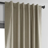 Half Price Drapes Warm Taupe Thermal Cross Linen Weave Blackout Curtain