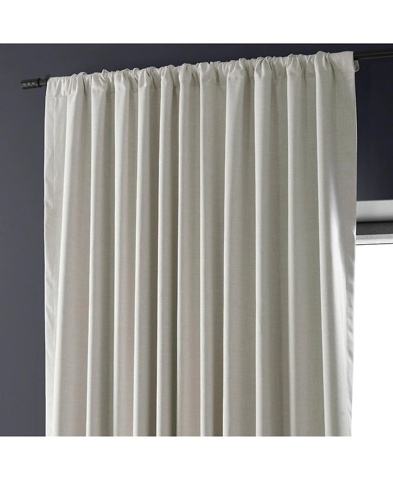Half Price Drapes Warm White Extra Wide Performance Linen Hotel Blackout Curtain